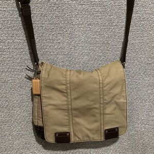 Coach Tan and Brown Messenger Bag